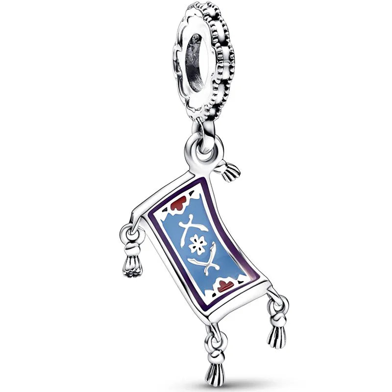 Disney Mickey Minnie Ice and Snow Princess Cartoon Series Pendant DIY Large Hole Zinc Charm Jewelry