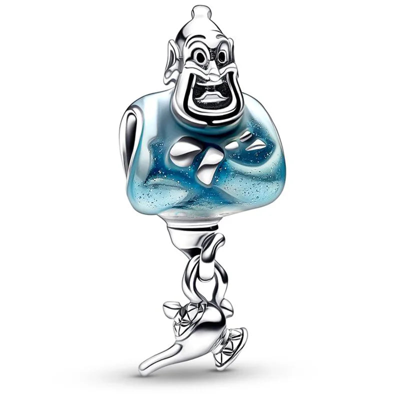 Disney Mickey Minnie Ice and Snow Princess Cartoon Series Pendant DIY Large Hole Zinc Charm Jewelry