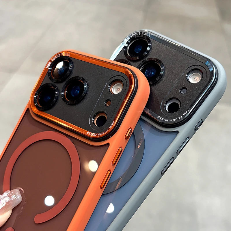 Luxury Magnetic Metal Lens Bumper Protection Case For iPhone 17 Air 16 15 14 13 12 11 Pro Max Plus Wireless Charge Hard Cover