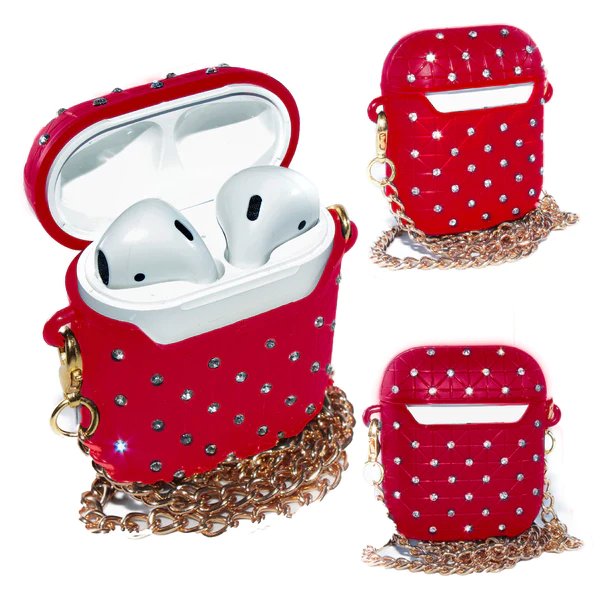 AirPods Glitter Case With Necklace